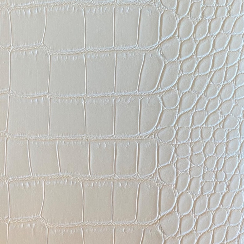 NEW! 2 Touch Control Table Lamps Rectangle Shade Faux Leather Snakeskin White - Picture 5 of 13